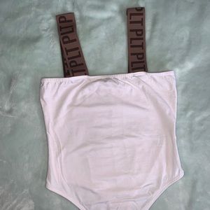 White plt bodysuit